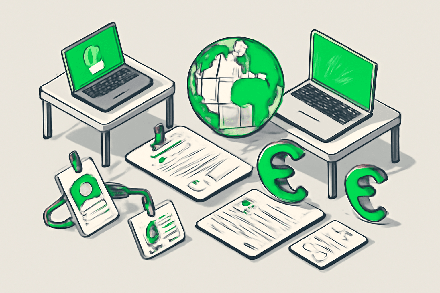 Illustration representing international contractor considerations.