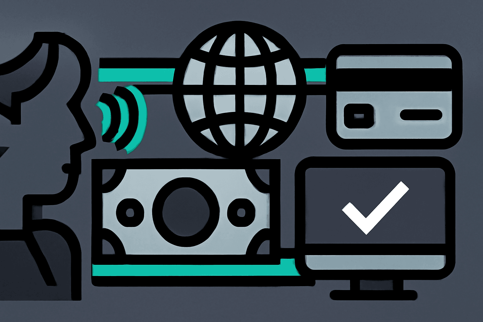 Illustration of payment methods for contractors.